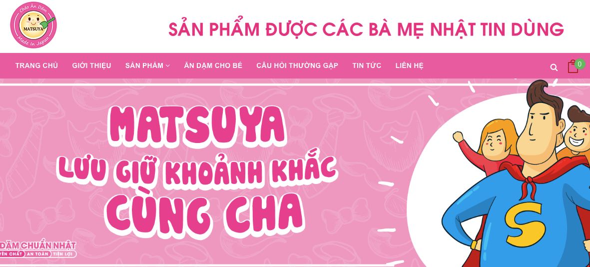 Website bán thực phẩm cho trẻ Matsuya