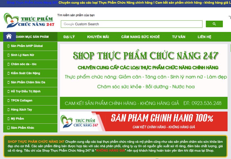 Website bán thực phẩm chức năng 247