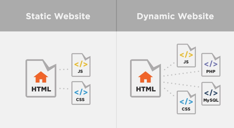 Sự khác biệt về tính năng giữa website động và website tĩnh