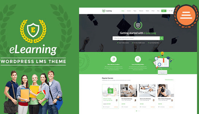Giao diện website LMS - eLearning WP