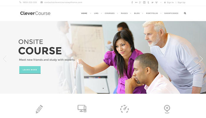 Theme WordPress giáo dục trực tuyến - Clevercourse