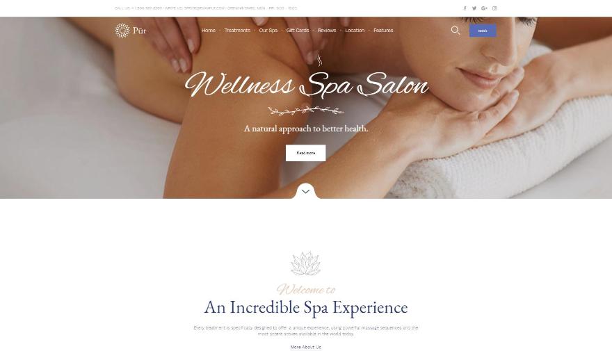 Pur - Mẫu website dành cho spa & massage