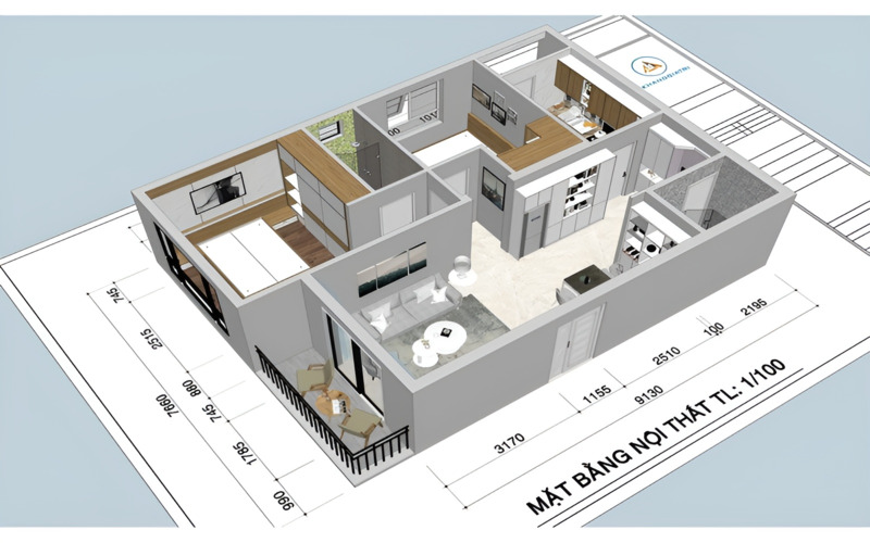 thiết kế nội thất sketchup