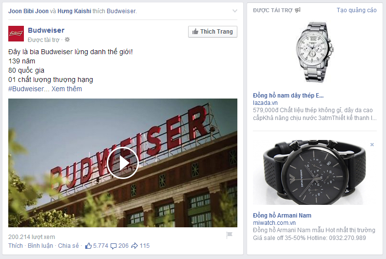 facebook ads được tài trợ