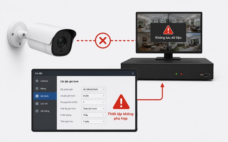 Lỗi camera không lưu dữ liệu do thiết lập sai cấu hình