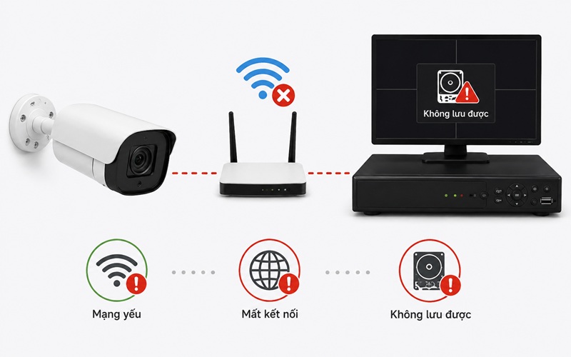 Lỗi camera không lưu được do kết nối mạng kém