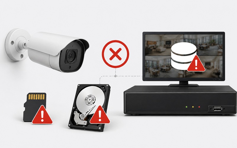 Lỗi camera không lưu được do thẻ nhớ hoặc ổ cứng lỗi